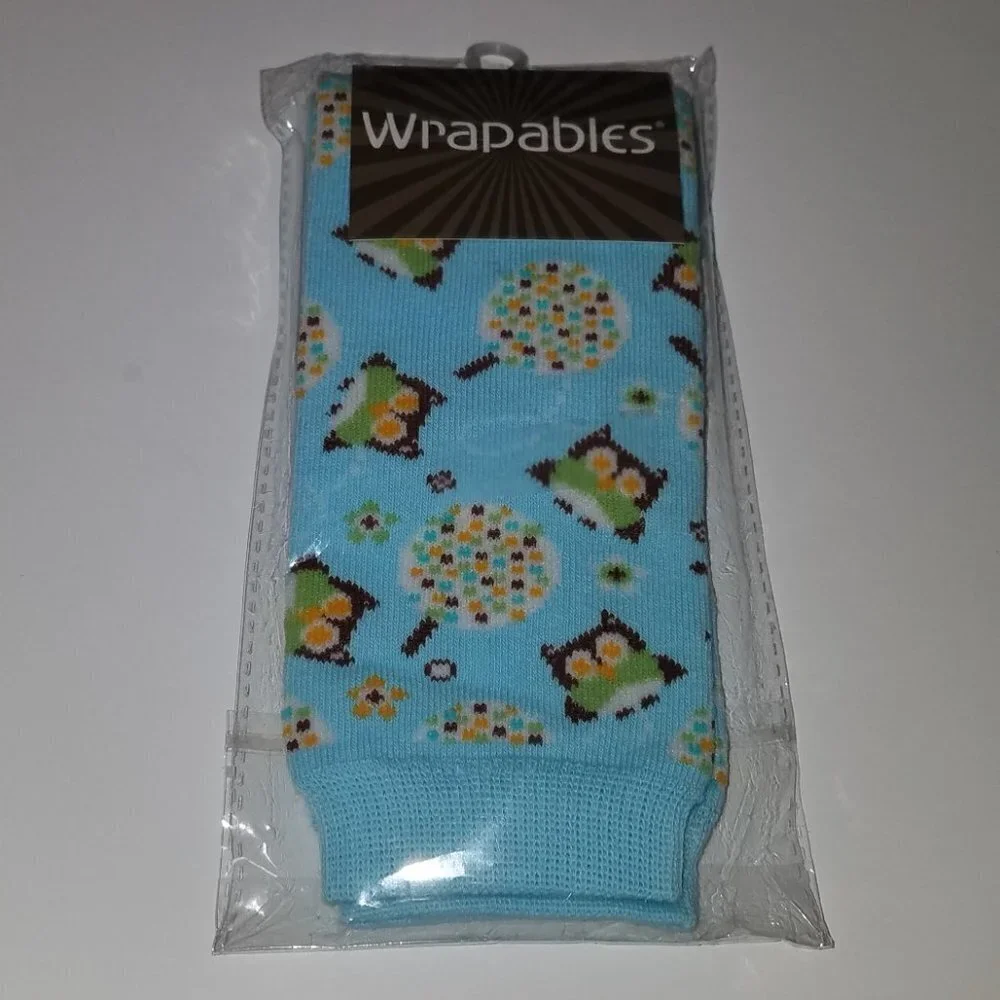 NEW 2 Wrapables Leg Warmers Baby Apparel Blue Chevron Owls Trees Orange Brown